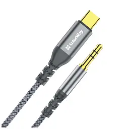 Кабель мультимедійний USB-C to 3.5mm M 1.2m gray ColorWay (CW-CBPDJ071-G) - мініатюра 4
