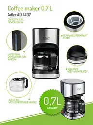 Кавоварка крапельна Adler AD 4407 - мініатюра 5