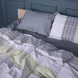 Простирадло MirSon Сатин Geometric comfort 110х160 см сіре (2200011123837) - мініатюра 3
