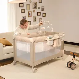 Ліжко-манеж з пеленатором Kinderkraft Leody Up Beige (KCLEODUPBEG00AC) - мініатюра 8