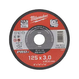 Диск відрізний для металу MILWAUKEE, SC 41/125х3 PRO+, діаметр 125мм
