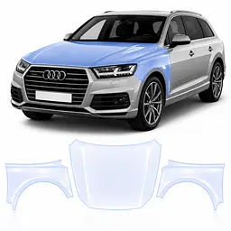 Антигравійна захисна бронеплівка за лекалами для Audi Q7 4M 2015-2019 - капот і передні крила