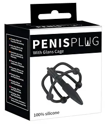 Стимулятор уретри Penis Plug with Glans Cage - мініатюра 8