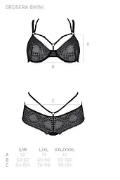 Комплект Passion DROSERA BIKINI black, L/XL, бюстгальтер і трусики-кюлоти - мініатюра 5