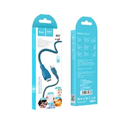 Usb-cable Micro USB HOCO X67 2.4A 1m (круглий) Blue - мініатюра 3