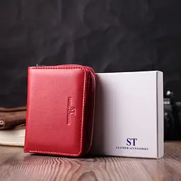 Гаманець для жінок яскравого кольору з натуральної шкіри ST Leather 22552 червоний - мініатюра 10