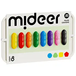 Воскові олівці Mideer у вигляді квасолі 8 кольорів (MD6219)