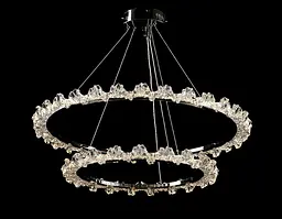 Люстра стельова LED Splendid Ray L115/600+400/2, хром/білий, 2 лампи, регульована висота, сучасний стиль для дому - мініатюра 3