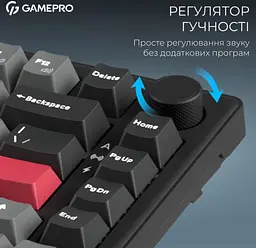 Механічна ігрова клавіатура GamePro MK-266-BK Asgard Yord Keychron Super Red Switch Bluetooth 5.2/2.4 ГГц/USB Black - мініатюра 16