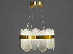 Підвісна люстра Diasha 803/400SGD кругла LED-модель із золотим ободом, потужність 77 Вт, діаметр 38 см