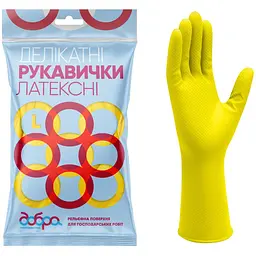 Рукавички латексні господарські Добра Господарочка, делікатні, розмір L (4820086521987) - мініатюра 2