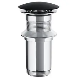 Донний клапан для умивальника Corsan click-clack black без переливу MU03BL, Чорний матовий - мініатюра 1