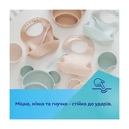 Тарілка дитяча Canpol babies силіконова на присосці - бежева (51/400_bei) - мініатюра 2