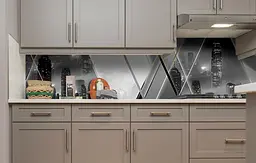 Кухонний фартух Дзеркальний Місто вінілова наклейка для кухні Абстракція Сірий 60х200 см Happy Pocket Z181368 - мініатюра 4