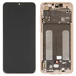 Дисплей Xiaomi Mi 9 Lite, Mi CC9, золотистий, з рамкою, Оригінал (переклеєне скло), M1904F3BG