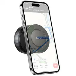 Автотримач Hoco H87 Dragon electric suction cup magnetic universal Black / Metal gray - мініатюра 2