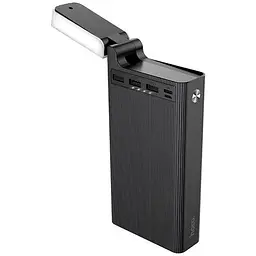 Портативний зарядний пристрій для телефону Power Bank Hoco J62 30000 mAh 10W LED лампа Чорний