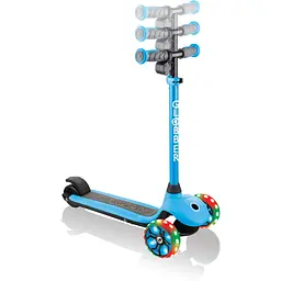 Електросамокат Globber E-Motion 4 колеса з підсвіткою, 50 кг, 3 колеса, блакитний - мініатюра 5