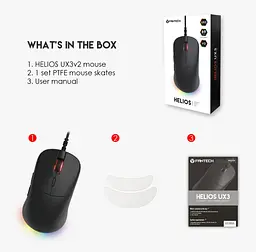 Ігрова миша Fantech UX-3 V2 HELIOS PixArt 3389, 400IPS, 50G, 1600DPI Black - мініатюра 8