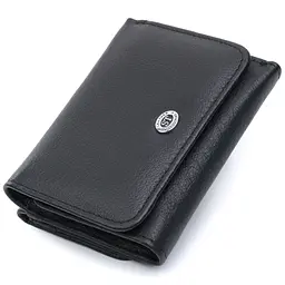Гаманець для жінок з натуральної шкіри горизонтального формату ST Leather 22722 чорний - мініатюра 4