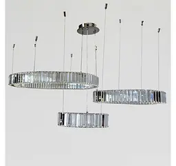 Світлодіодна підвісна люстра Artlight 510578/30+50+70CH з трьома кільцями, 103 Вт, хром - мініатюра 4