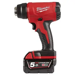 Термоповітродувка акумуляторна MILWAUKEE, M18 BHG-502C (зарядний пристрій M12-18 FC, 2 акумулятори М18 В5 5Аг, аксесуари, кейс) - мініатюра 3