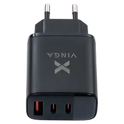 Зарядний пристрій Vinga 2xUSB-C PD 30 Вт + USB-A QC 30 Вт, дисплей, макс. 30 Вт (VCR30ACCDB) - мініатюра 3