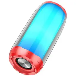 Портативна bluetooth колонка Hoco HC8 TWS з LED підсвічуванням червоний