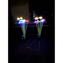 Світильник садовий Gardlov сонячний у формі грибів RGB 10 LED 70 см водонепроникний 2 шт. - мініатюра 5
