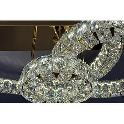 Люстра Led кільця Linisoln 7708-3А GD метал, кришталь золото 3 лампи - мініатюра 3