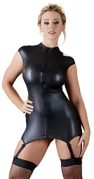 Міні-сукня Cottelli Party with Suspender Straps M (чорний) - мініатюра 2