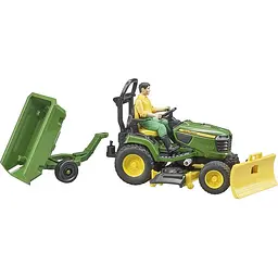 Іграшкова машинка Bruder Садовий трактор John Deere з причепом та фігуркою садівника 1:16 (62104) - мініатюра 5