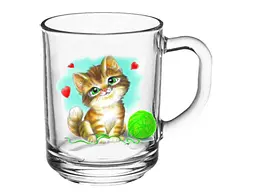 Чашка FARGLASS 250мл Green tea Веселі малюки Котик