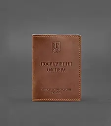 Шкіряна обкладинка для посвідчення офіцера 9.0 світло-коричнева Crazy Horse