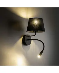 Бра, настінний світильник Tk Lighting 10203 Maja E27+G9 2x15+8W IP20 Bk - мініатюра 2