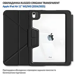 Чохол-книжка BeCover Rugged Прозорий з кріпленням Apple Pencil для Apple iPad Air 11" M2/M3 (2024/2025) Чорний (714968) - мініатюра 6