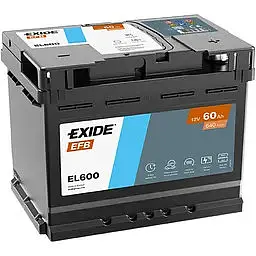 Автомобільний акумулятор EXIDE Start-Stop EFB 6СТ-60Ah АзЕ 640A (EN) EL600 - мініатюра 2