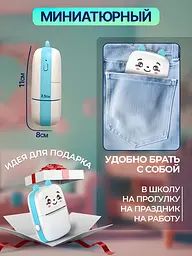 Термопринтер портативний дитячий "Котик" міні принтер Bluetooth рулон термопаперу у подарунок UKC блакитний - мініатюра 12