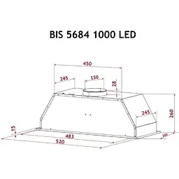 Витяжка Perfelli BIS 5684 BL 1000 LED - мініатюра 9