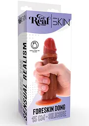 Фалоімітатор Get Real Skin Foreskin Dong 16 см (коричневий) - мініатюра 6