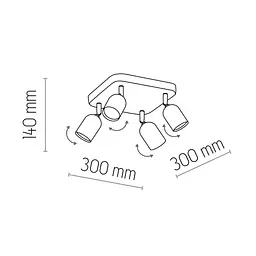 Світильник-спот TK Lighting TOP Black/White 4 6269 - мініатюра 4