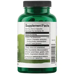 Екстракт гриба траметес різнокольоровий Swanson Turkey Tail Mushroom 500 mg 120 капсул - мініатюра 2