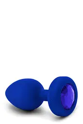 Анальна пробка B-Vibe Vibrating Jewel Plug L/XL 11.1 см (синій) - мініатюра 5