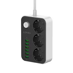 Мережевий подовжувач LDNIO SE3631 (3 х розетки 6 х USB) - мініатюра 2