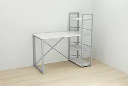 Письмовий стіл Ferrum-decor Серії Конект з етажеркою 75x120x60 сірий ДСП Біле 16мм (FRD-104230) - мініатюра 4
