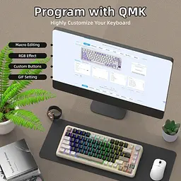Клавіатура Attack Shark X85 Pro RGB Linear Blueberry Switches Wireless Cheese White (AS-6972792471099-CW) [166721] - мініатюра 6