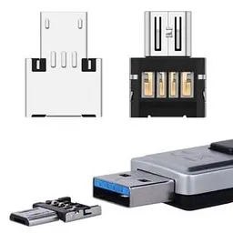 Перехідник USB 2.0 (F) - microUSB (M), чорний, Lapara, компактний