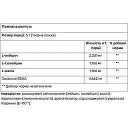 Амінокислоти Quamtrax BCAA 2:1:1 лимон 500 г  - мініатюра 2