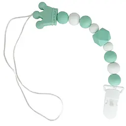 Ланцюжок для пустушки Корона MGZ-0511Turquoise силіконовий