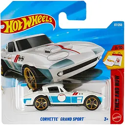 Базова машинка Hot Wheels Then and Now Corvette Grand Sport біла (5785) JJJ58-N521